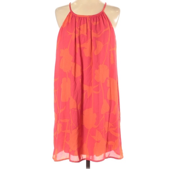 Alya Pink and Orange, Floral, Halter Top, Summer Dress - Picture 1 of 2
